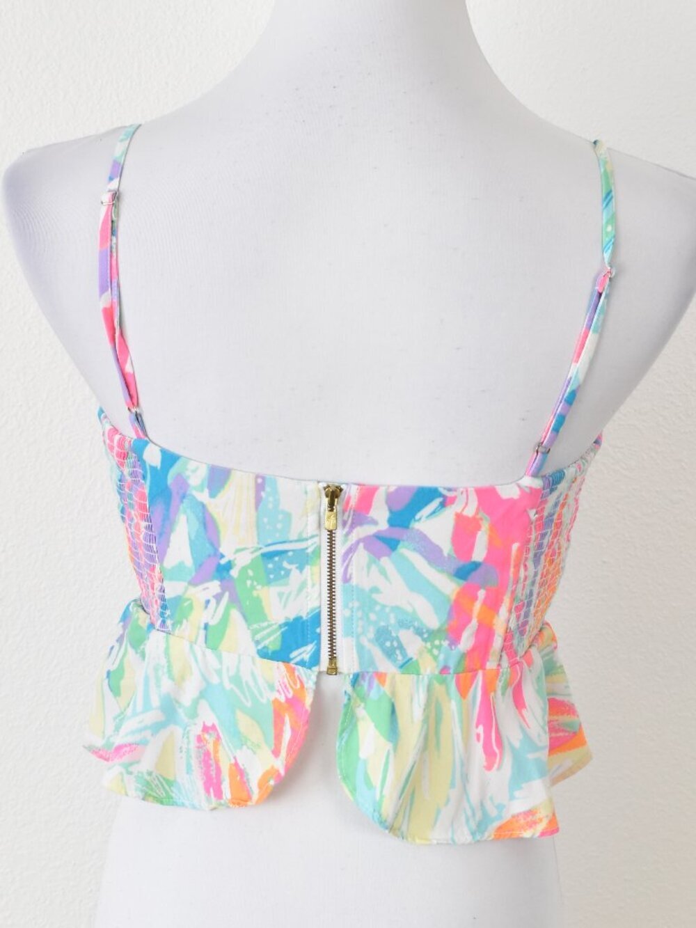 Lilly Pulitzer Linnea Peplum Crop Top Sparkling Sands - 4 - Picture 4 of 7